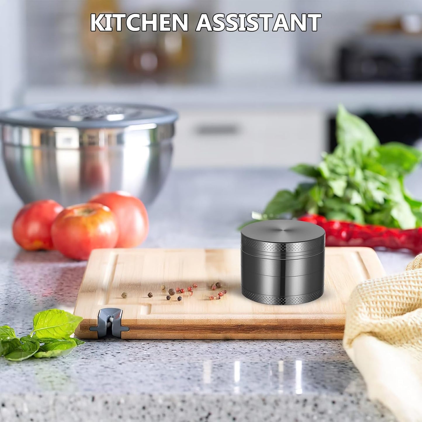 Kribee Metal Herb Grinder, Manual Spice Grinder Manual Herbal Grinders, Hand Grinders with Sifter and Magnetic Top for Kitchen Dry Herb and Spice Mills