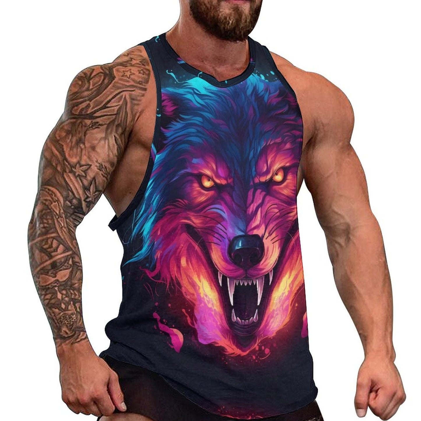 NAVARCH  Tank Tops for Men Animal Print Sport Tank Summer Sleeveless Workout T-Shirts Fitness Vest Athletic Undershirts