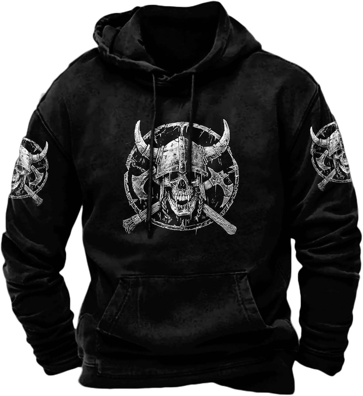 JiffPom Men's Christian Hoodies Pullover Retro Jesus Print Hooded Sweatshirts Casual Long Sleeve Drawstring Faith Hoodies