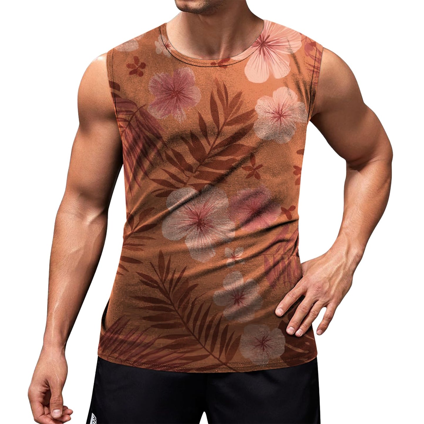NAVARCH Mens Tank Tops Graphic Beach Tank Tops for Men Lightweight Breathable Sleeveless T-Shirt Summer Casual Beach Wear