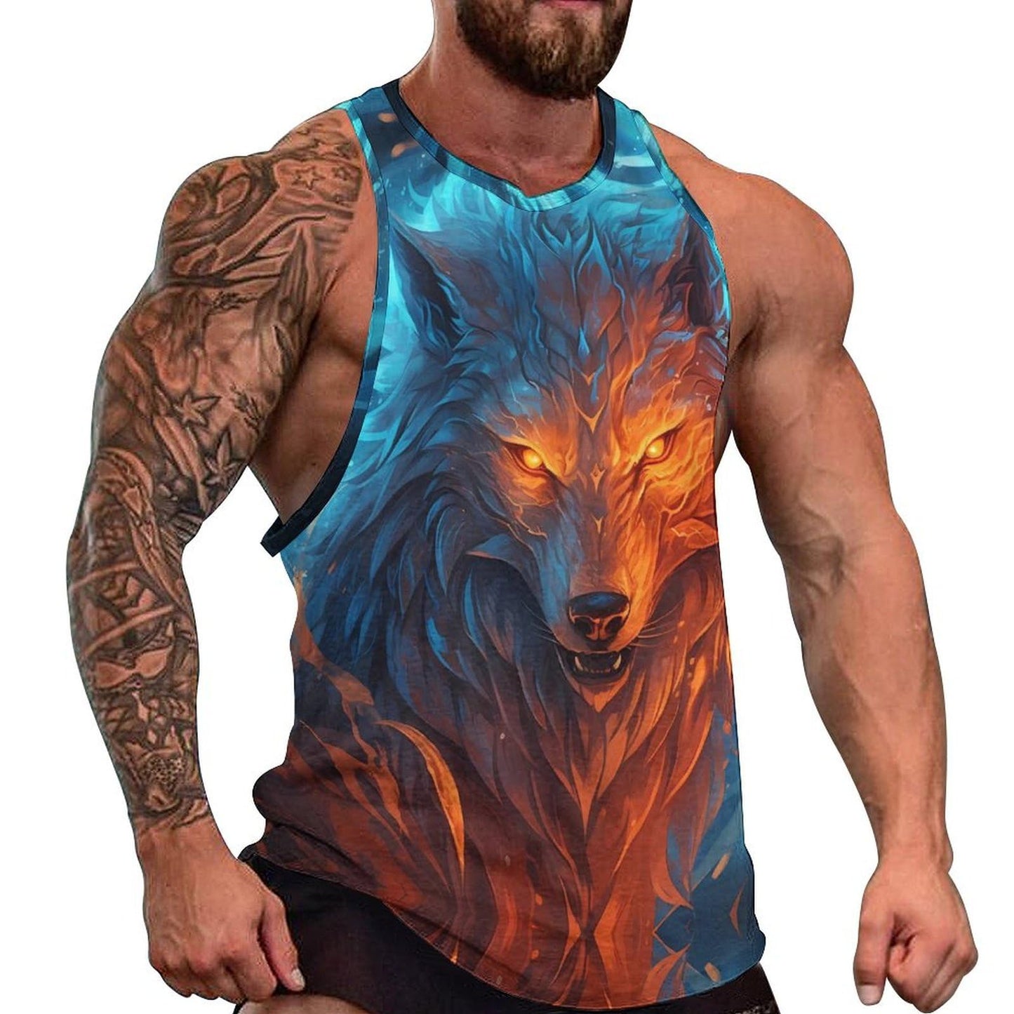 NAVARCH  Tank Tops for Men Animal Print Sport Tank Summer Sleeveless Workout T-Shirts Fitness Vest Athletic Undershirts
