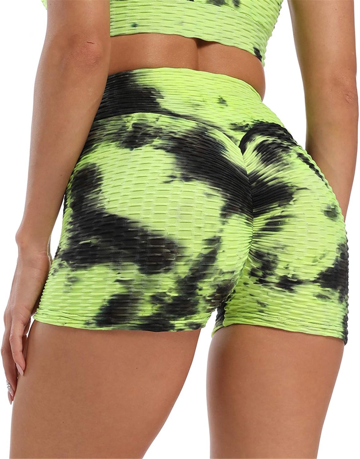 TOFOX Womens Tummy Control Yoga Pants Short Sports Running Shorts Daily Leisure Tummy Control Stretch Soft Leggings for Gym Running