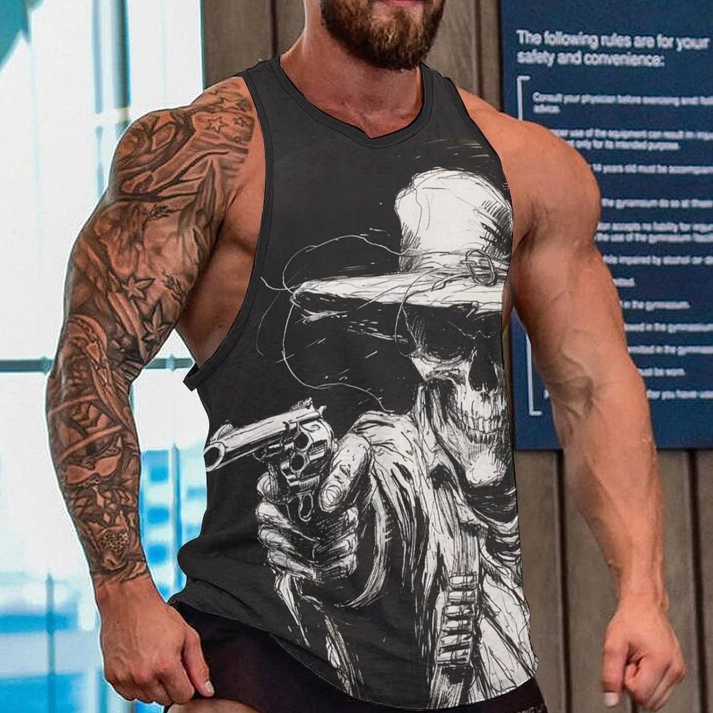 NAVARCH Mens Tank Top 3D Print Casual Summer Sleeveless Shirts Gym Workout Breathable Quick Dry Lightweight Sportswear
