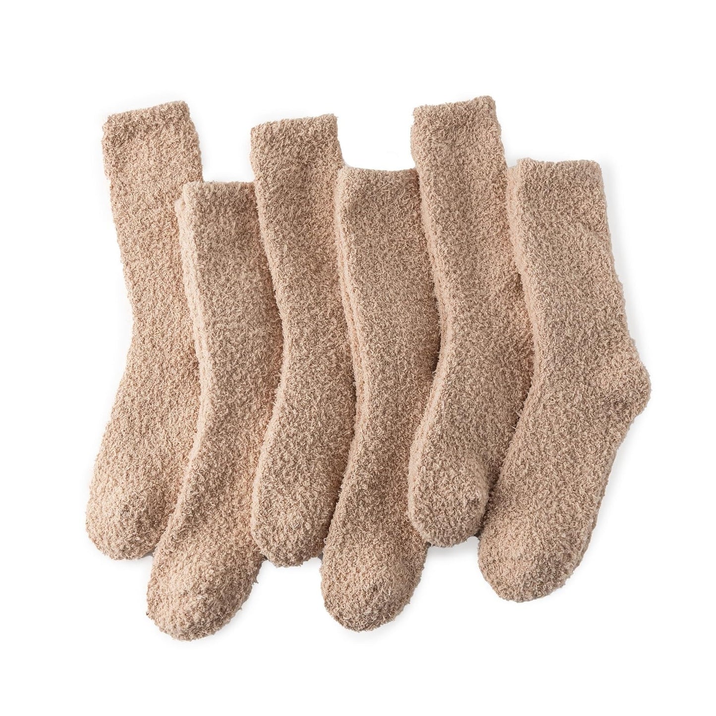 TOFOX 6 Pairs Fuzzy Socks For Women Soft Home Slipper Socks Fluffy Sleeping Socks don't Shed Lint