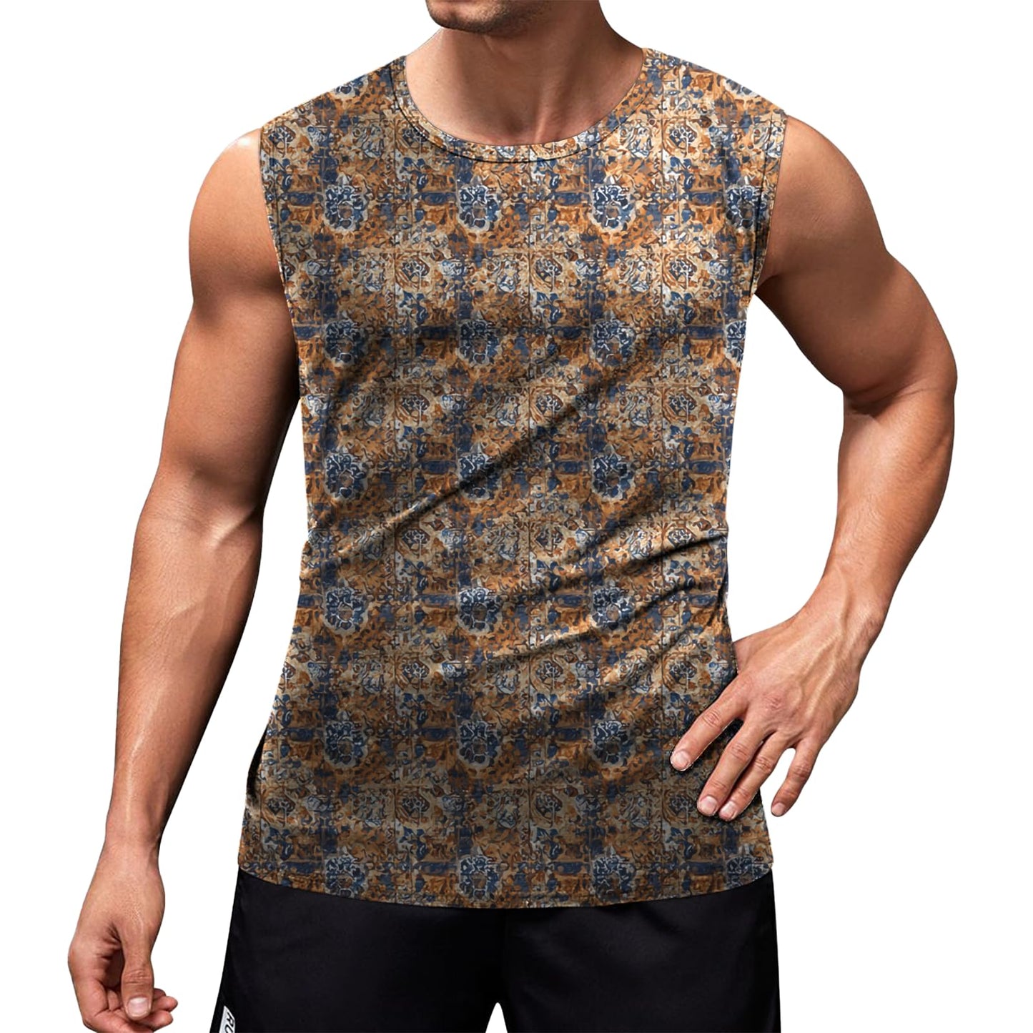 NAVARCH Mens Tank Tops Graphic Beach Tank Tops for Men Lightweight Breathable Sleeveless T-Shirt Summer Casual Beach Wear