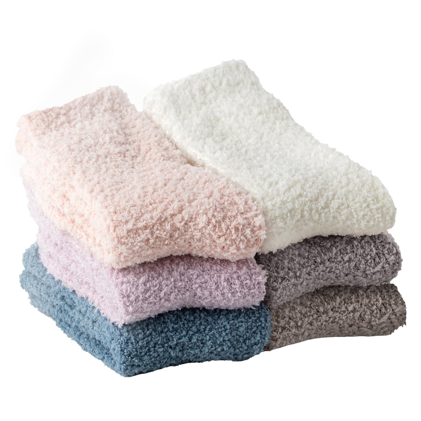 TOFOX 6 Pairs Fuzzy Socks For Women Soft Home Slipper Socks Fluffy Sleeping Socks don't Shed Lint