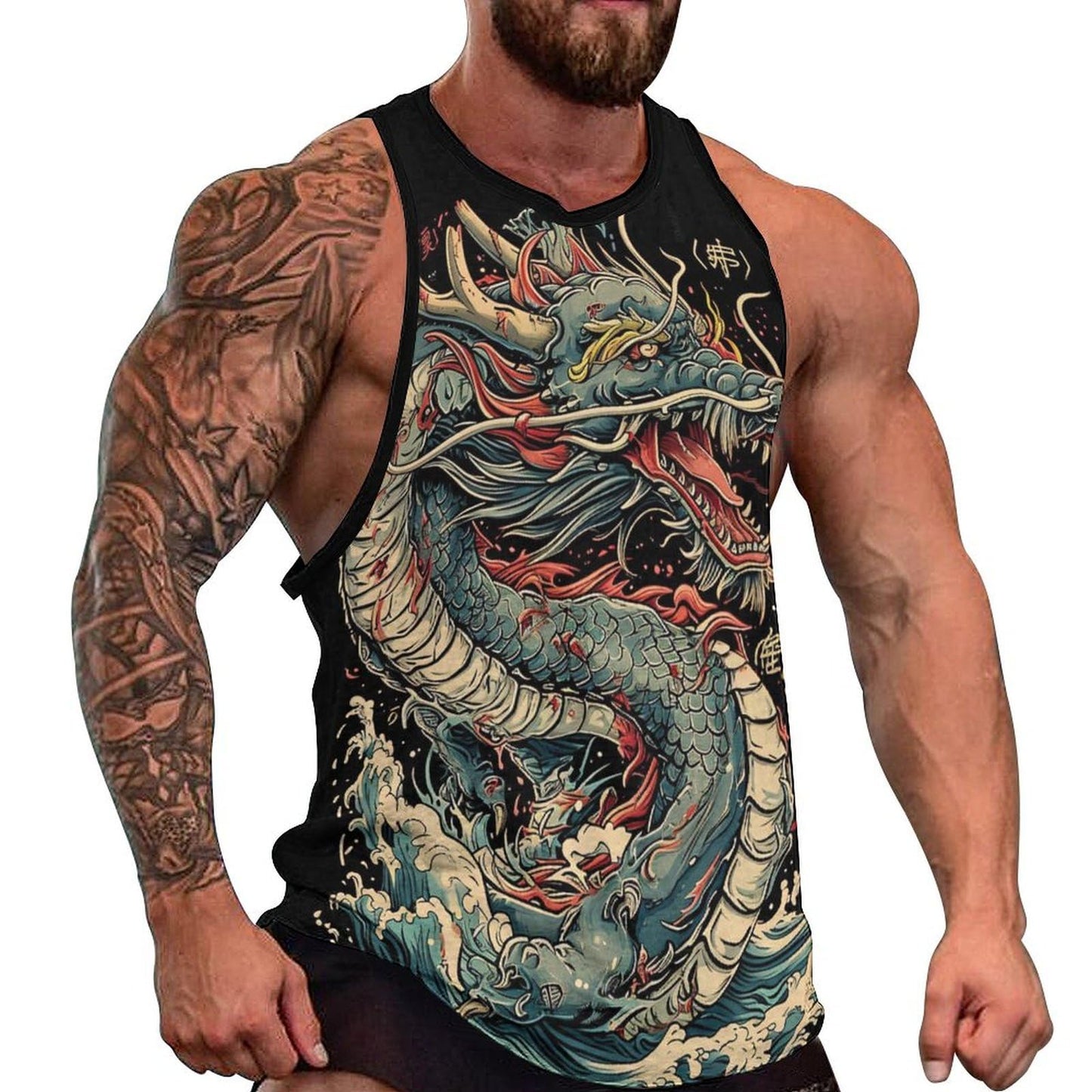 NAVARCH Mens Tank Top 3D Print Casual Summer Sleeveless Shirts Gym Workout Breathable Quick Dry Lightweight Sportswear