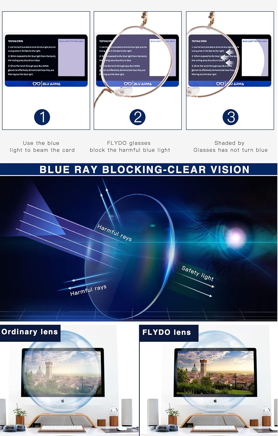 NAVARCH Blue Light Blocking Glasses Round Metal Frame Clear Lens Glass Hipster Metal Frame Women Eyeglasses