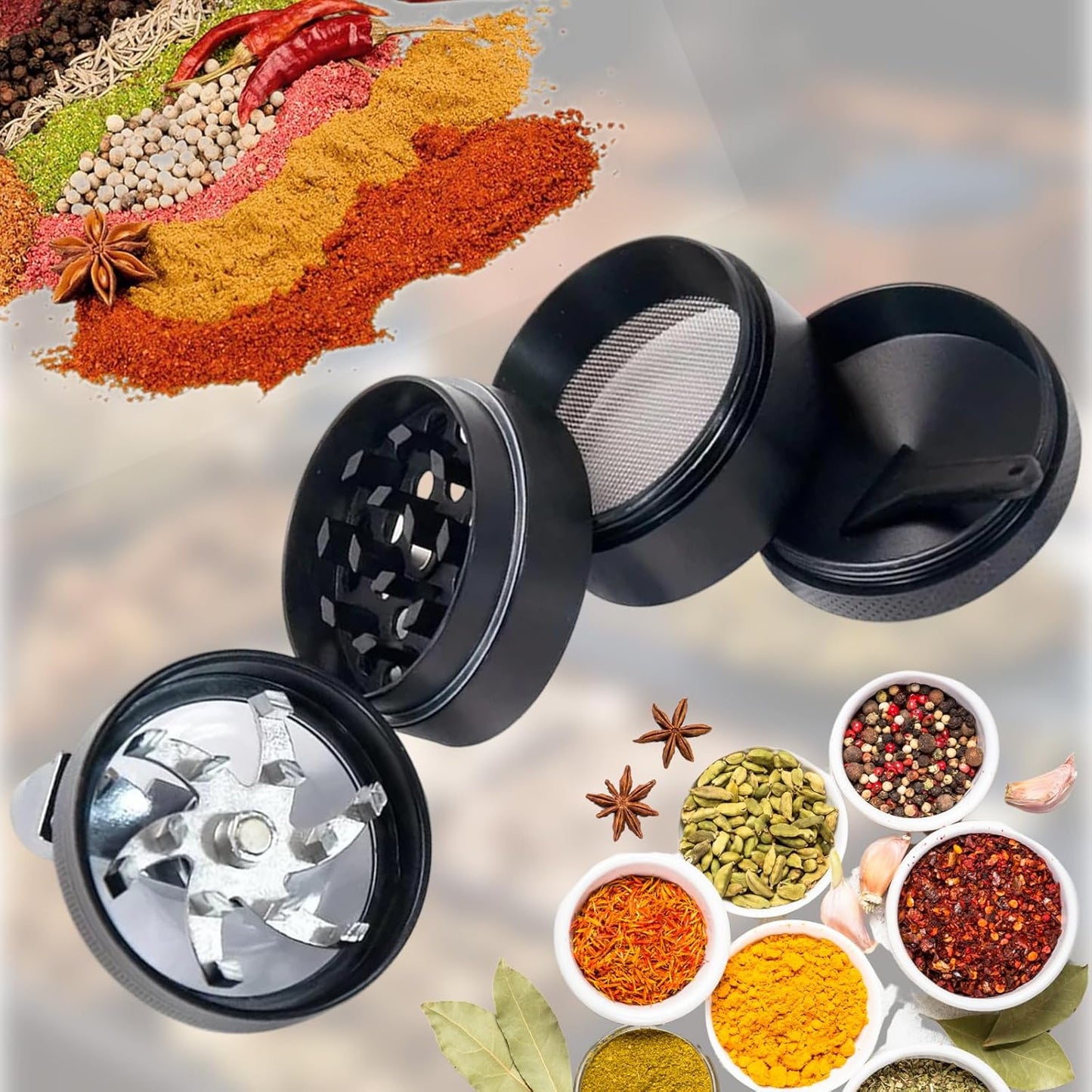 Kribee Hand Cranked Spice Grinder, Durable Zinc Alloy Manual Mill for Pepper, Salt & Herbs, Premium Kitchen Grinding Tool with Smooth Operation, Portable Grinder for Home Cooking and Outdoor BBQ