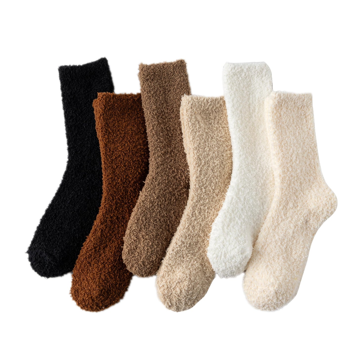 TOFOX 6 Pairs Fuzzy Socks For Women Soft Home Slipper Socks Fluffy Sleeping Socks don't Shed Lint
