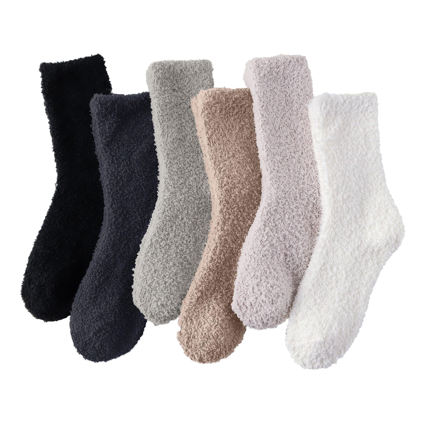 TOFOX 6 Pairs Fuzzy Socks For Women Soft Home Slipper Socks Fluffy Sleeping Socks don't Shed Lint