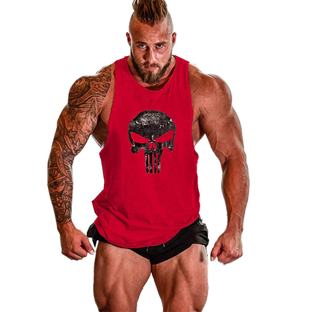 YEEHOO Men's Skull Gym Cotton Tank Tops
