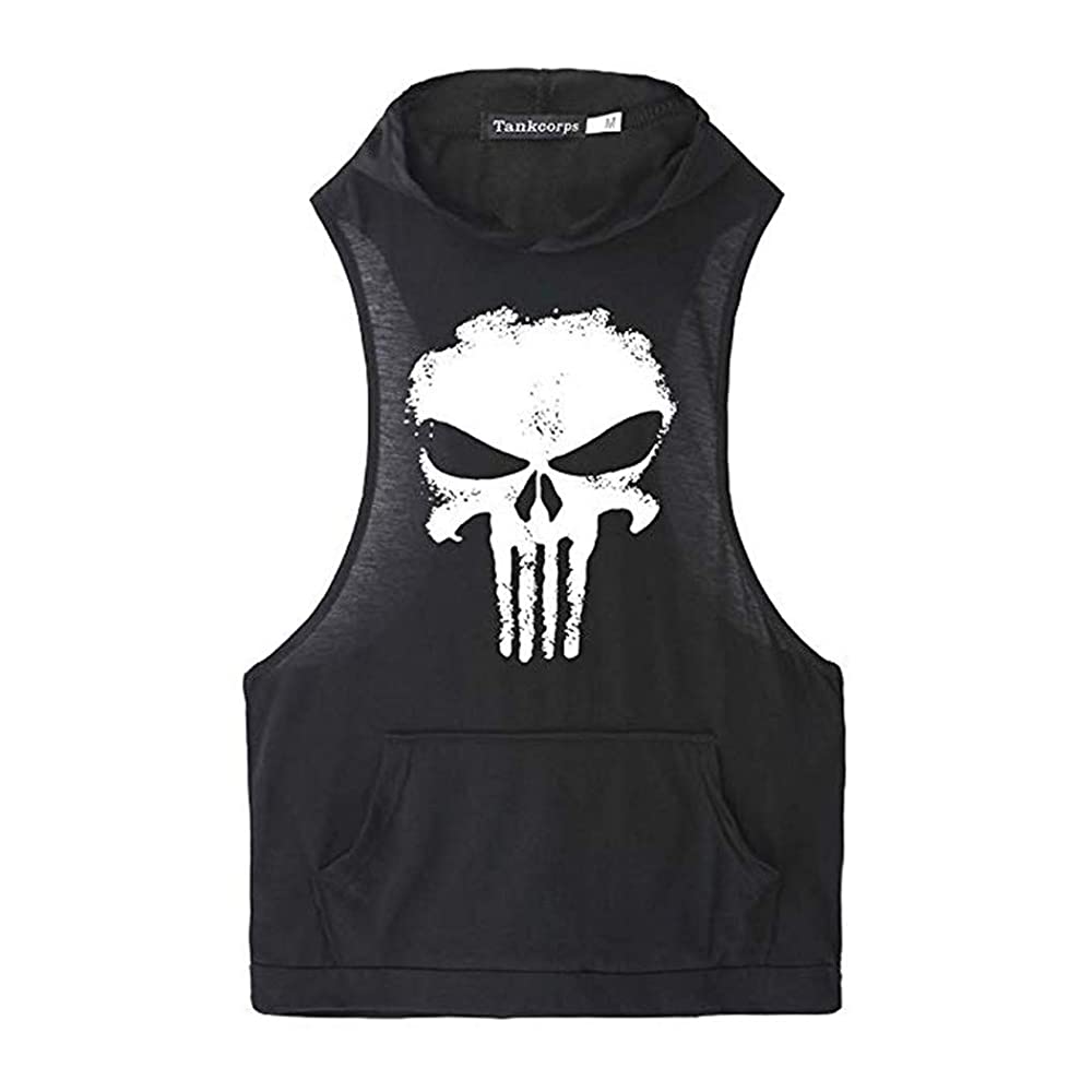 YeeHoo Men's Workout Hooded Tank Tops